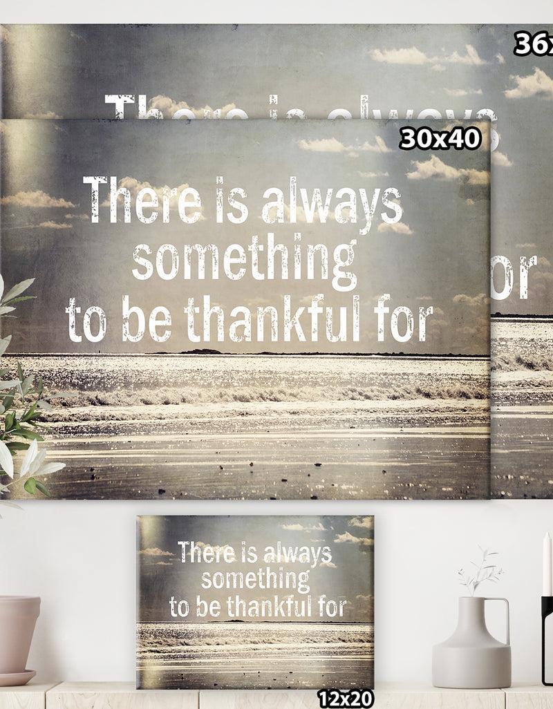 DesignQ There Is Always Something To Be Thankful For - Cottage Canvas Wall Art