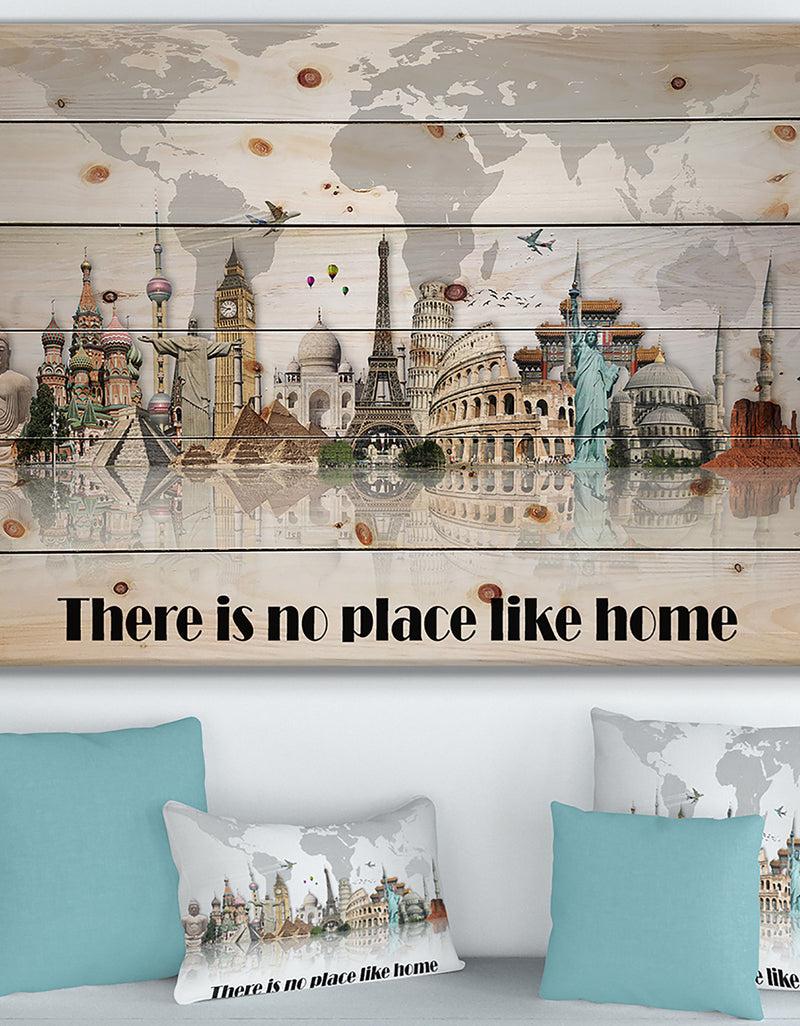 DesignQ There is no place like home. Word tour - Textual Entrance Art on Wood Wall Art