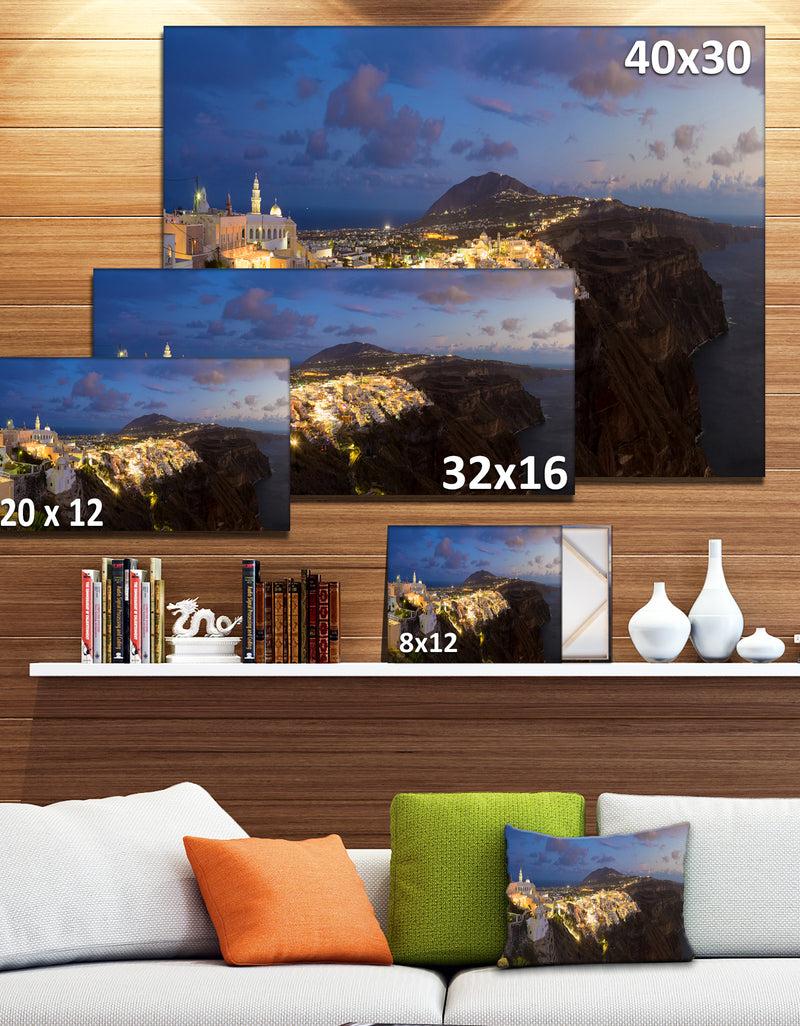 DesignQ Thira Santorini Greece Panorama - Landscape Print Wall Artwork