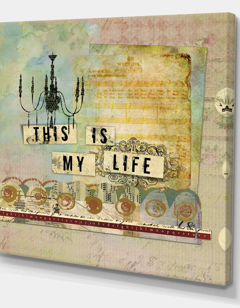 DesignQ This Is My Life Chandelier - Cottage Canvas Art Print