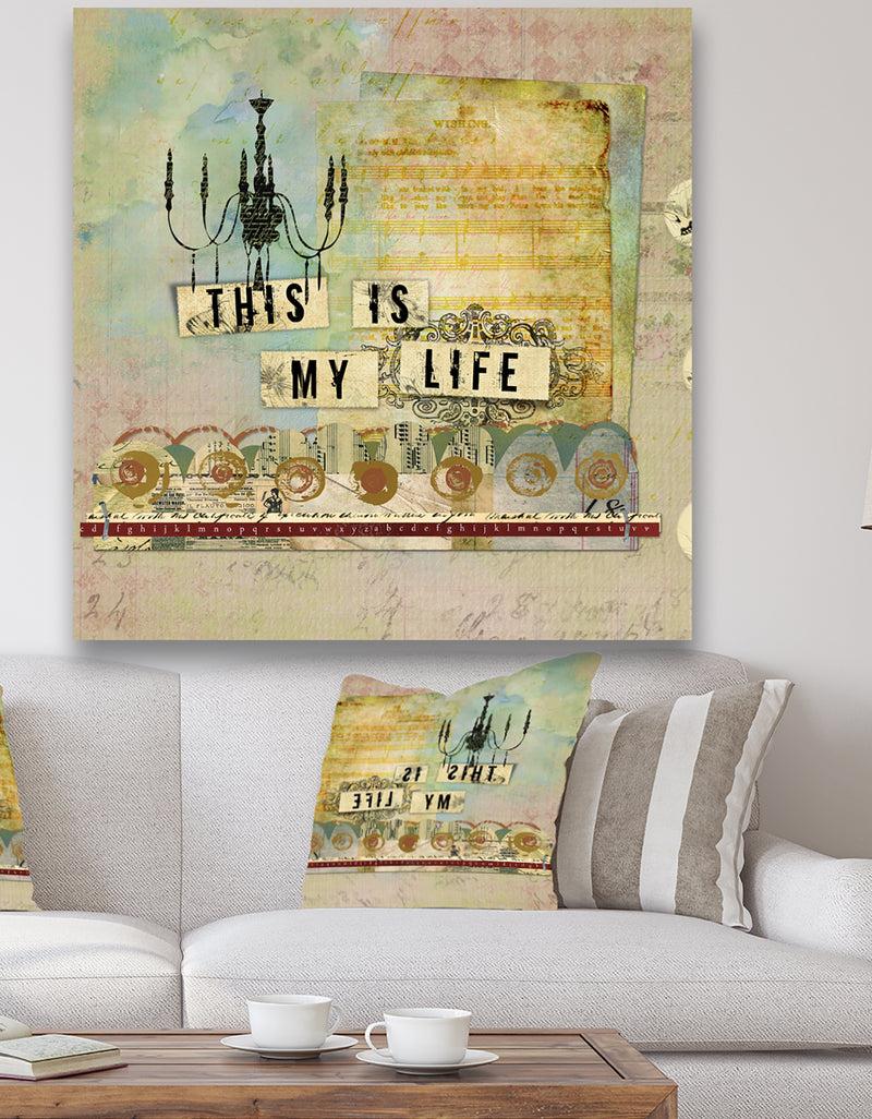 DesignQ This Is My Life Chandelier - Cottage Canvas Art Print