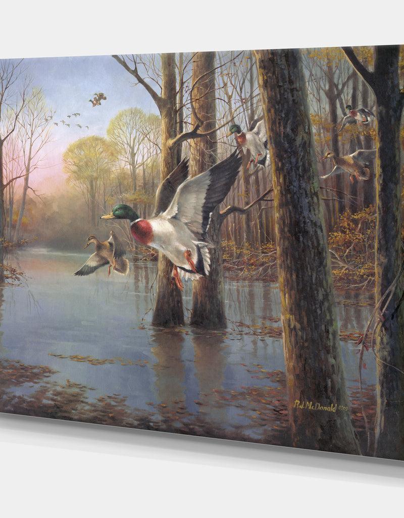 DesignQ Through The Timber - Lake House Canvas Wall Art