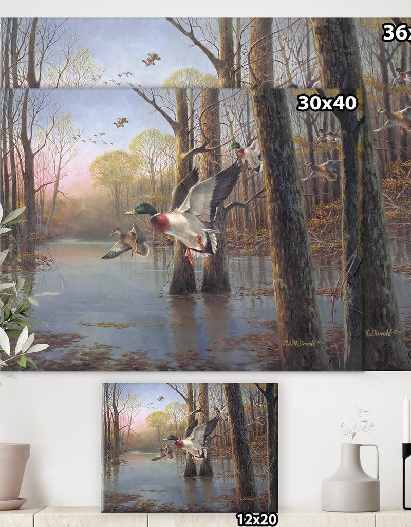 DesignQ Through The Timber - Lake House Canvas Wall Art