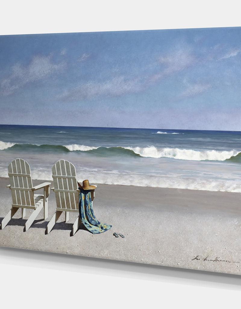 DesignQ Tide Watching - Nautical & Coastal Canvas Art Print