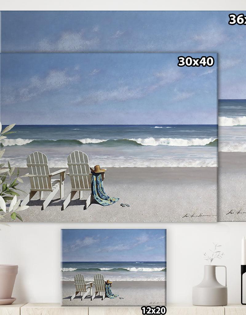 DesignQ Tide Watching - Nautical & Coastal Canvas Art Print