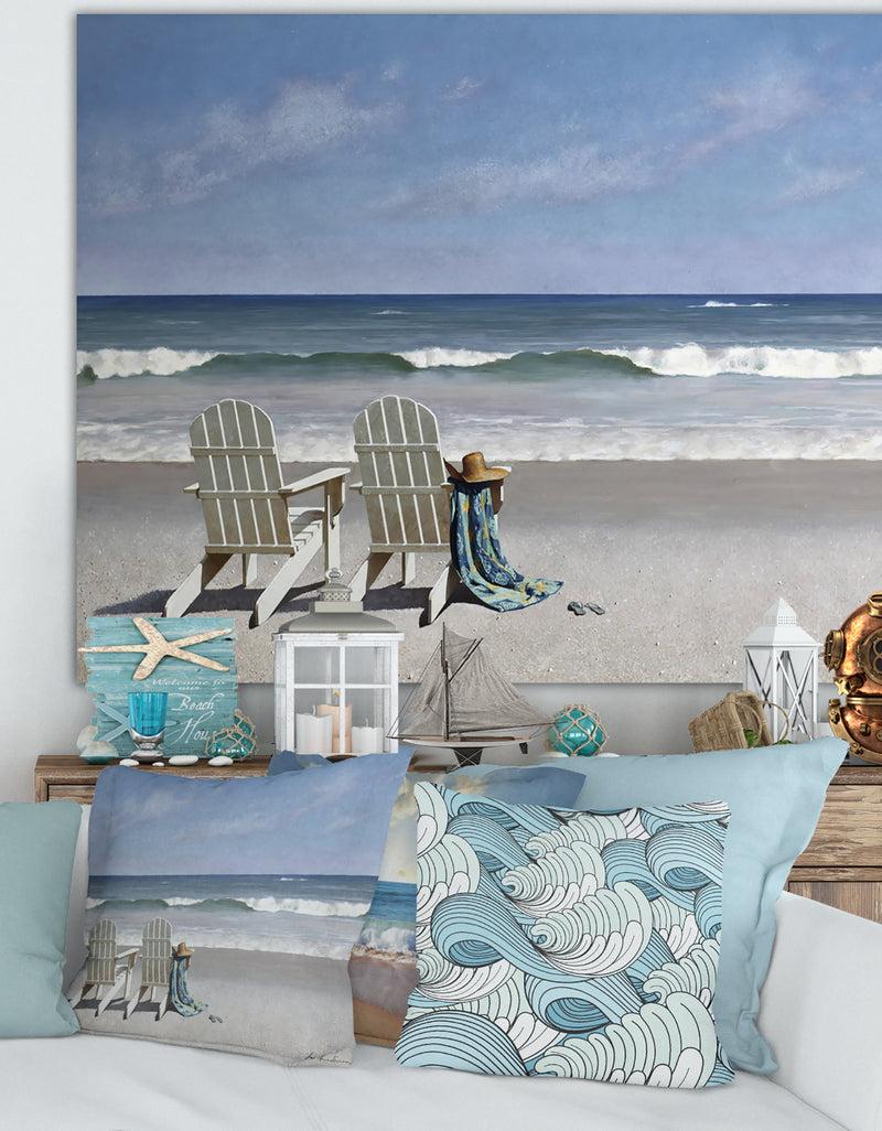 DesignQ Tide Watching - Nautical & Coastal Canvas Art Print