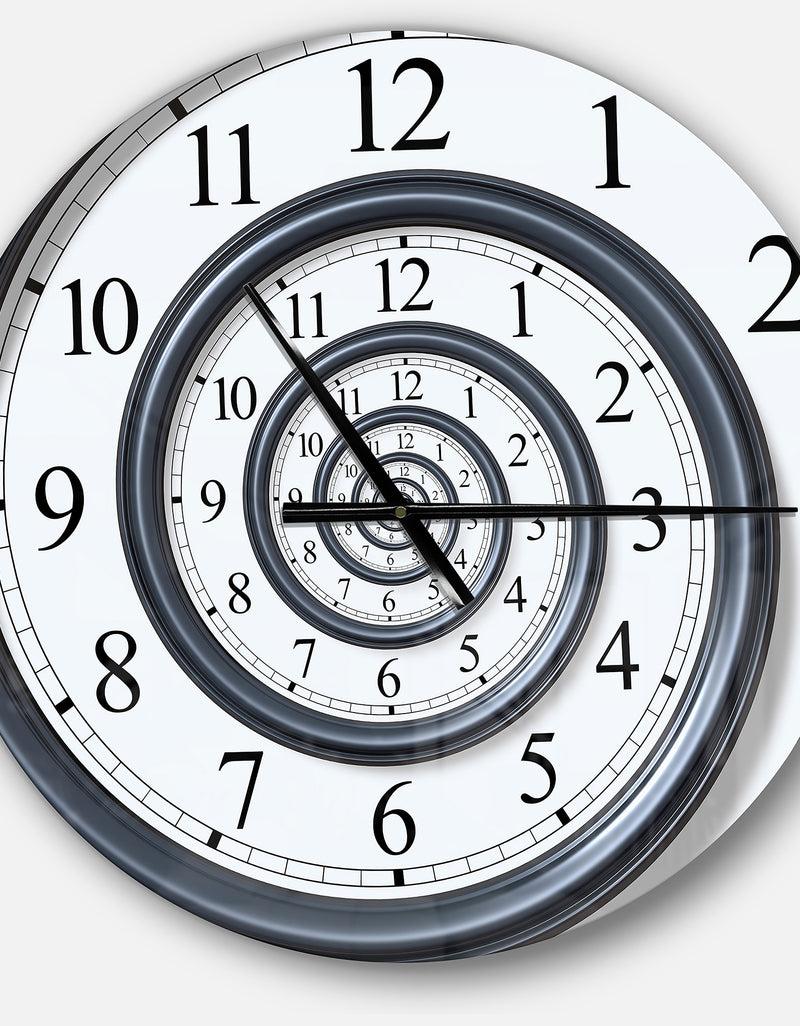 DesignQ Time Spiral Analog Wall - Oversized Contemporary Wall CLock