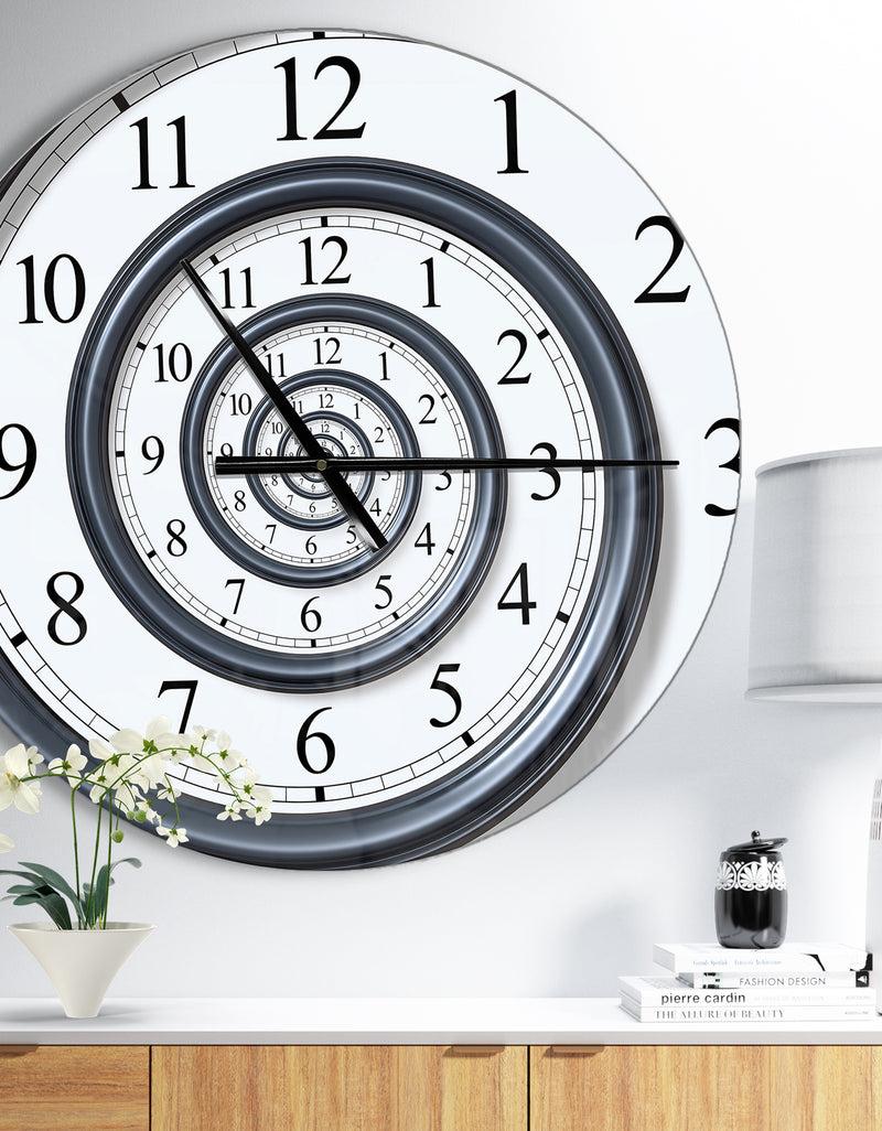 DesignQ Time Spiral Analog Wall - Oversized Contemporary Wall CLock