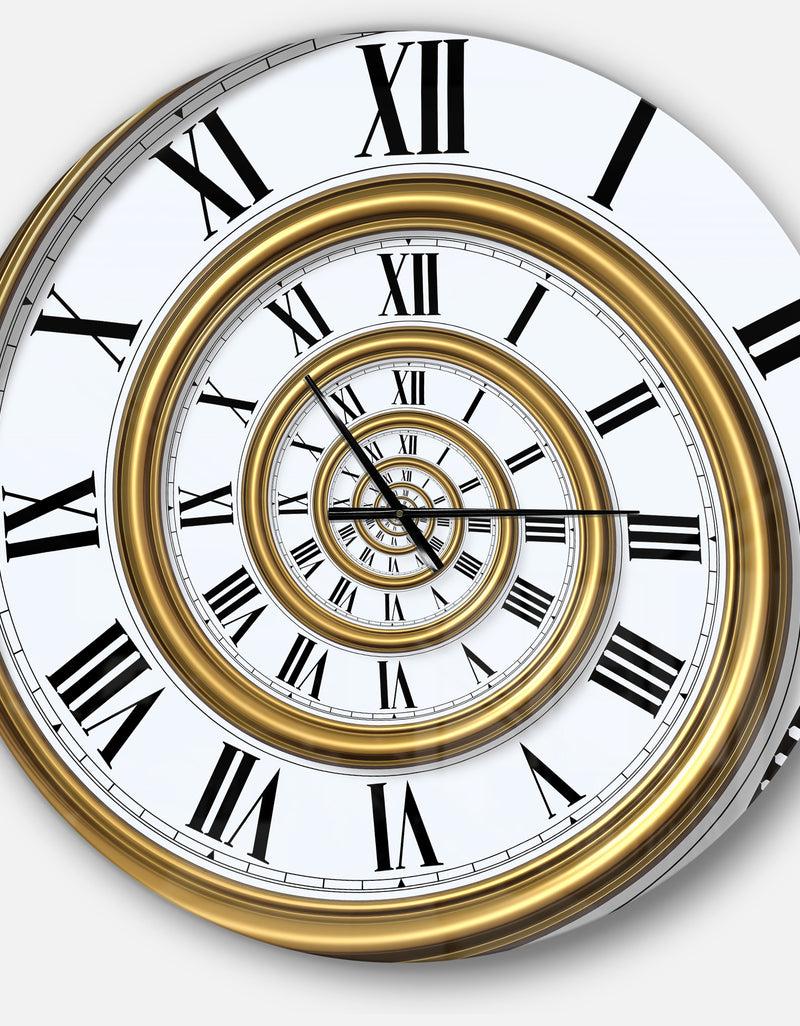 DesignQ Time Spiral In Antique Style - Oversized Contemporary Wall CLock