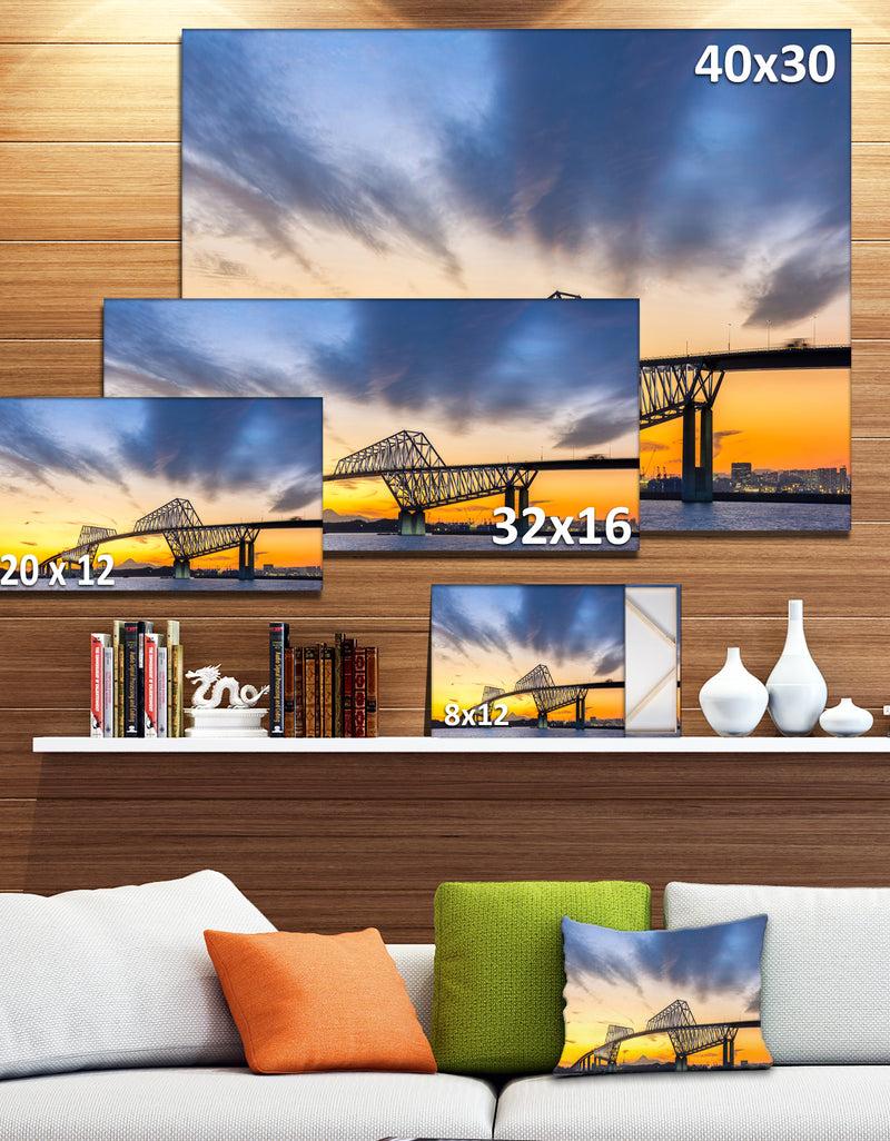 DesignQ Tokyo Gate Bridge Panorama - Landscape Artwork Canvas