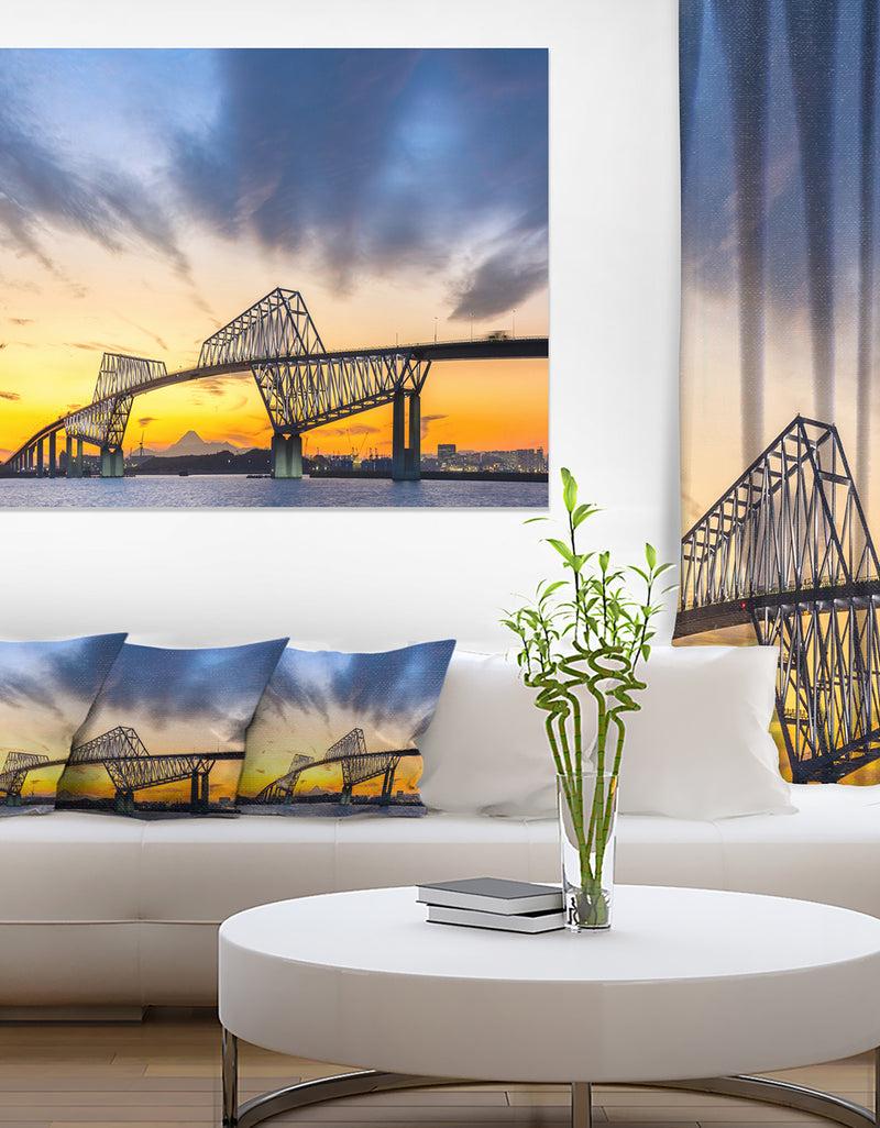 DesignQ Tokyo Gate Bridge Panorama - Landscape Artwork Canvas