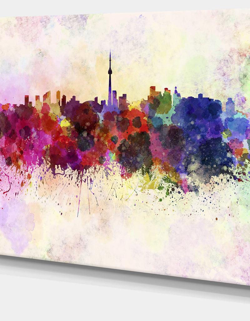 DesignQ Toronto Skyline - Cityscape Canvas Artwork Print