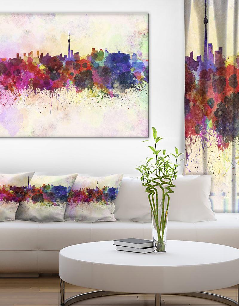 DesignQ Toronto Skyline - Cityscape Canvas Artwork Print