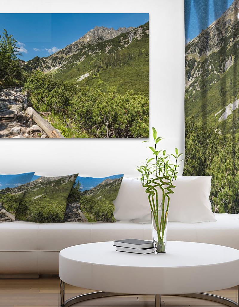DesignQ Tourist Trail in High Mountains - Landscape Art Print Canvas