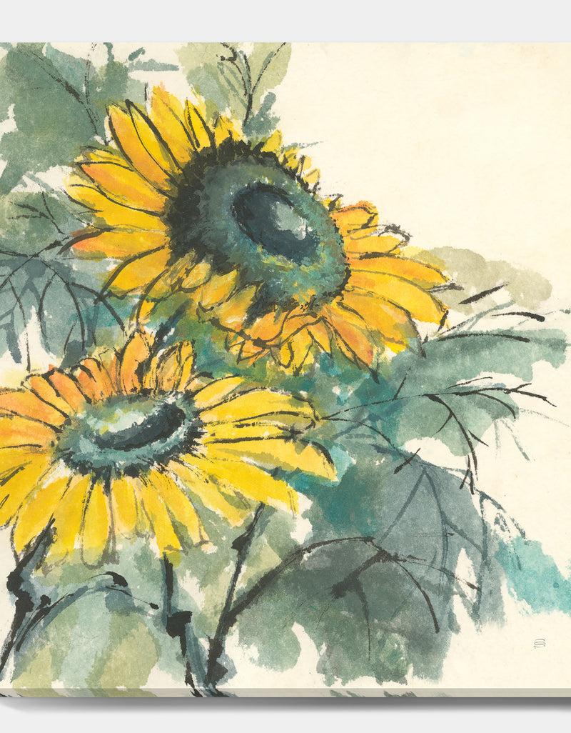 DesignQ Tradionnal Sunflower I - Cabin & Lodge Gallery-wrapped Canvas