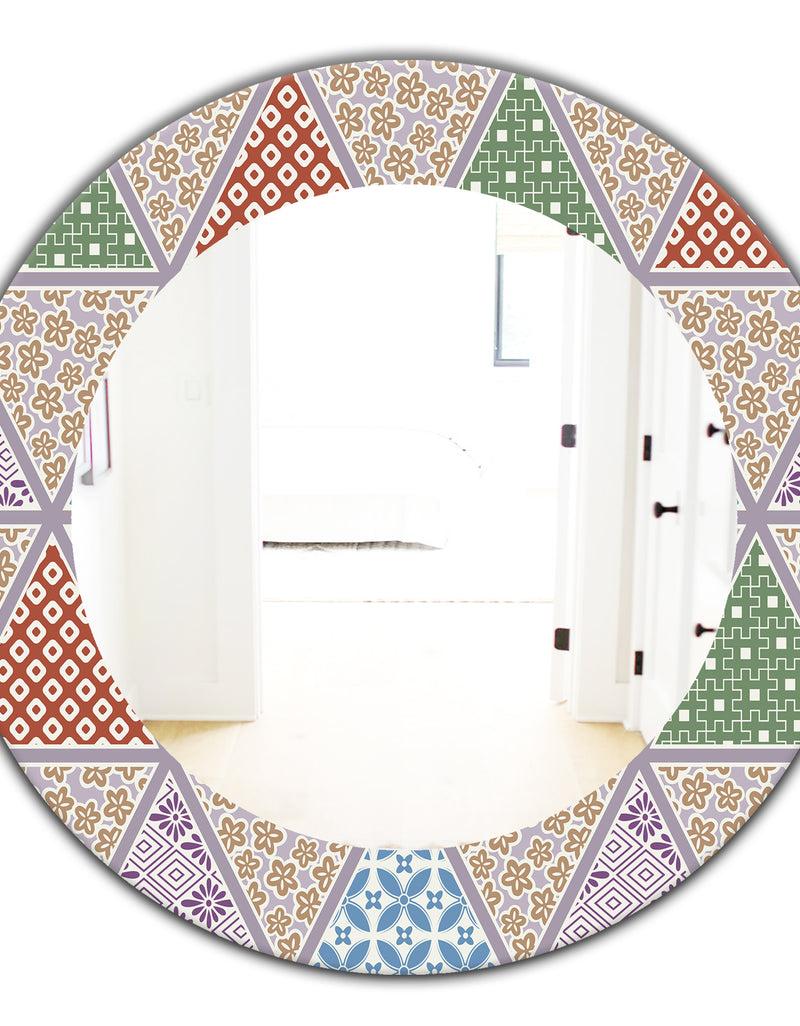 DesignQ Traditional Patterns - Mid-Century Mirror - Oval Or Round Wall Mirror