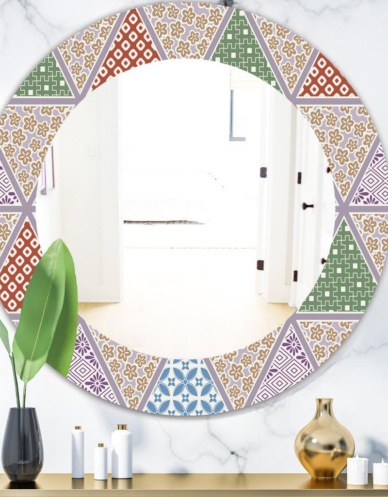 DesignQ Traditional Patterns - Mid-Century Mirror - Oval or Round Wall Mirror
