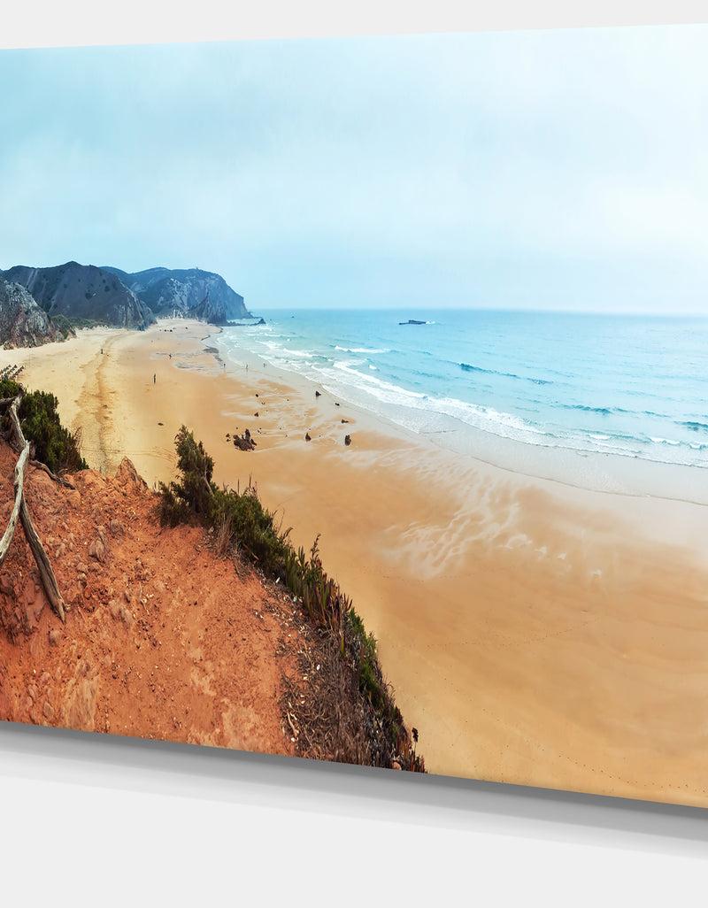 DesignQ Tranquil Coastline With Waves - Oversized Beach Canvas Artwork