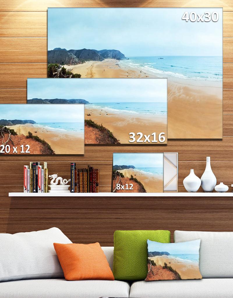 DesignQ Tranquil Coastline With Waves - Oversized Beach Canvas Artwork