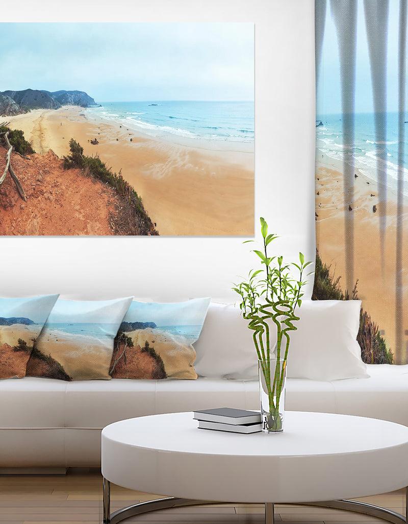 DesignQ Tranquil Coastline with Waves - Oversized Beach Canvas Artwork