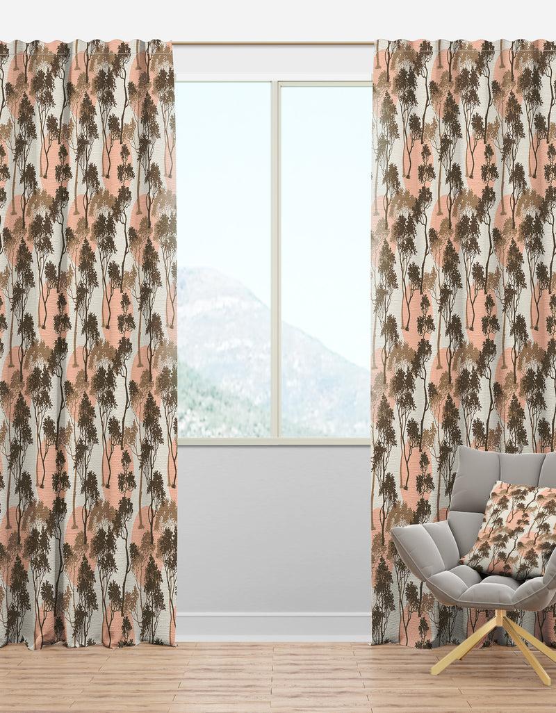 DesignQ Trees Under The Full Moon in Forest - Abstract Curtain Panels