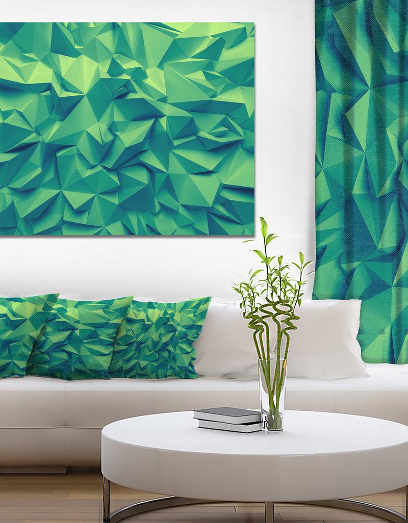 DesignQ Trendy Emerald Green Background'Extra Large Abstract Canvas Art Print