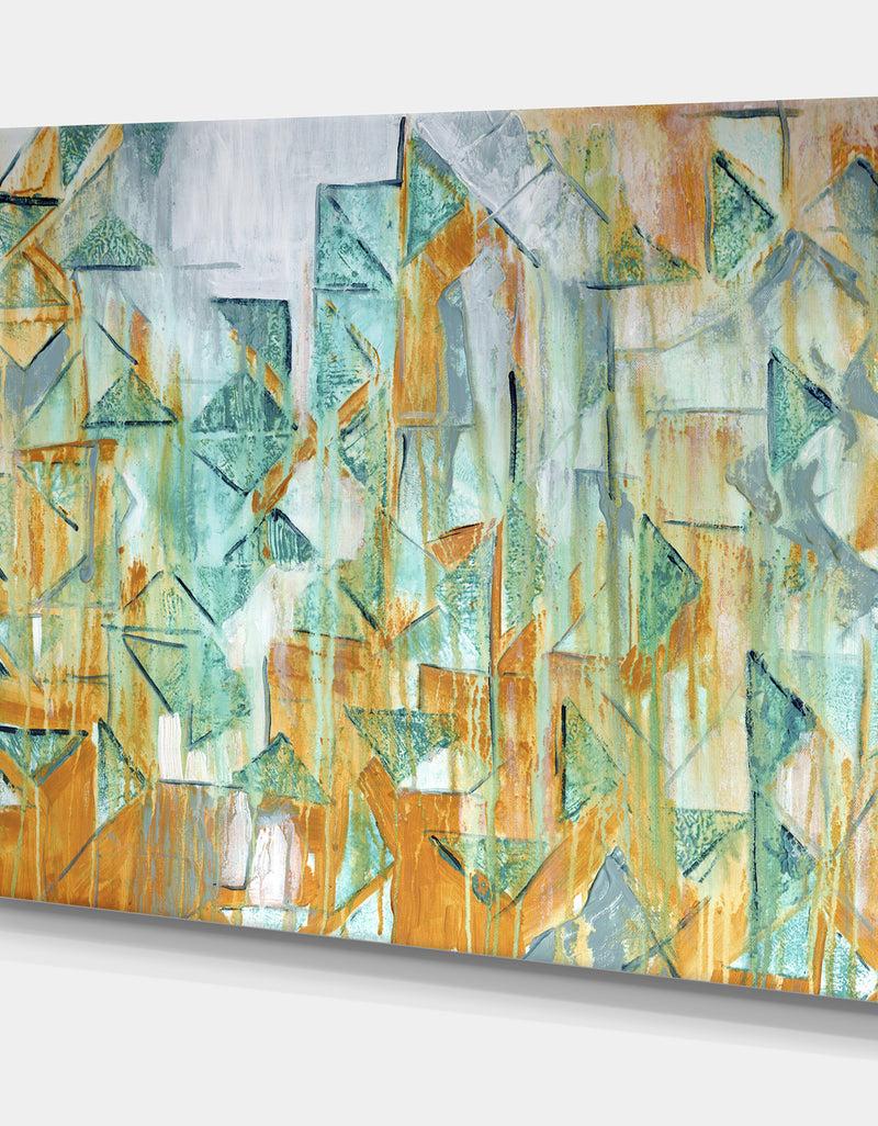 DesignQ Triangular Cascade - Modern & Contemporary Gallery-wrapped Canvas