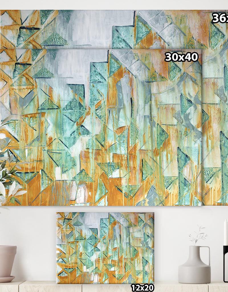 DesignQ Triangular Cascade - Modern & Contemporary Gallery-wrapped Canvas