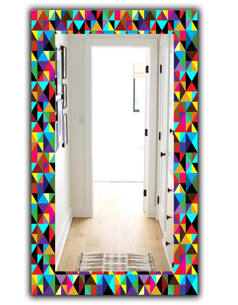 DesignQ Triangular Colourfields 1 - Modern Mirror - Frameless Wall Mirror