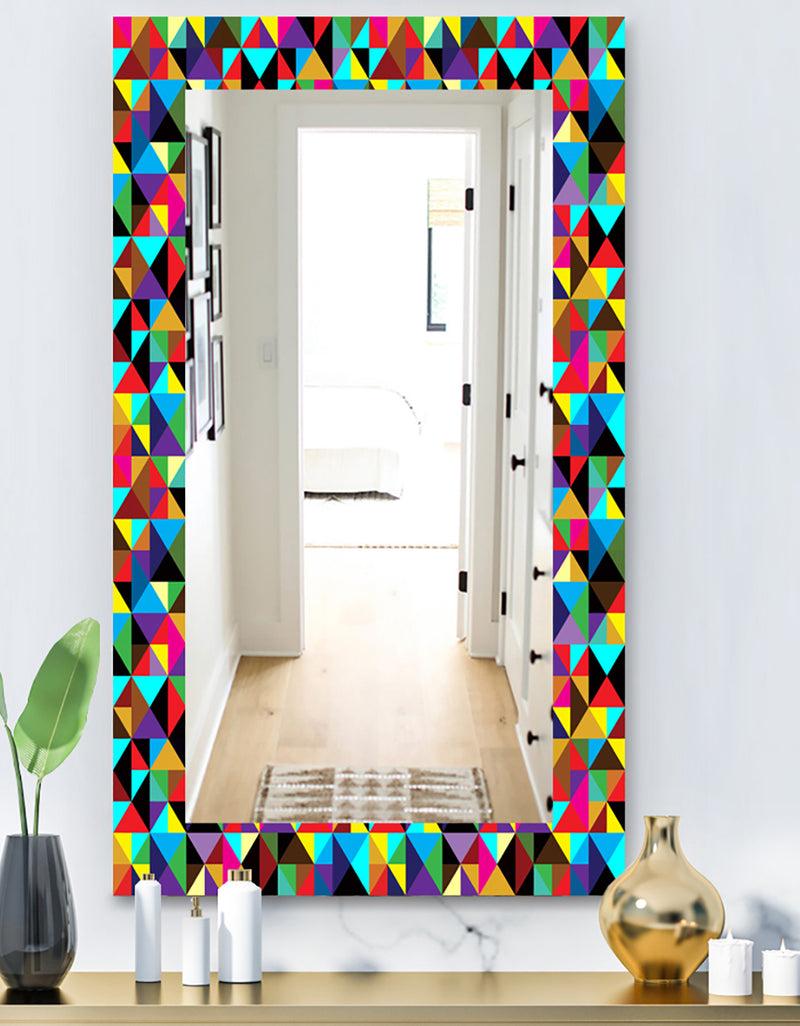 DesignQ Triangular Colourfields 1 - Modern Mirror - Frameless Wall Mirror