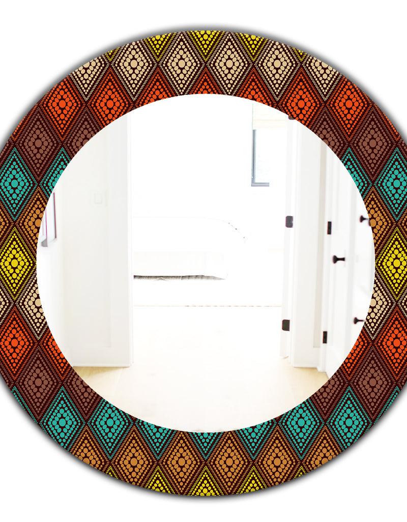 DesignQ Triangular Colourfields 14 - Modern Mirror - Oval Or Round Wall Mirror