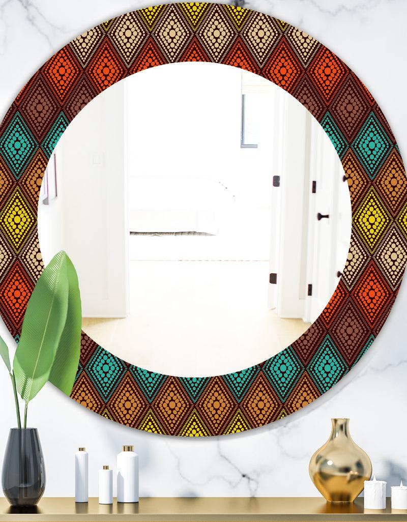 DesignQ Triangular Colourfields 14 - Modern Mirror - Oval or Round Wall Mirror