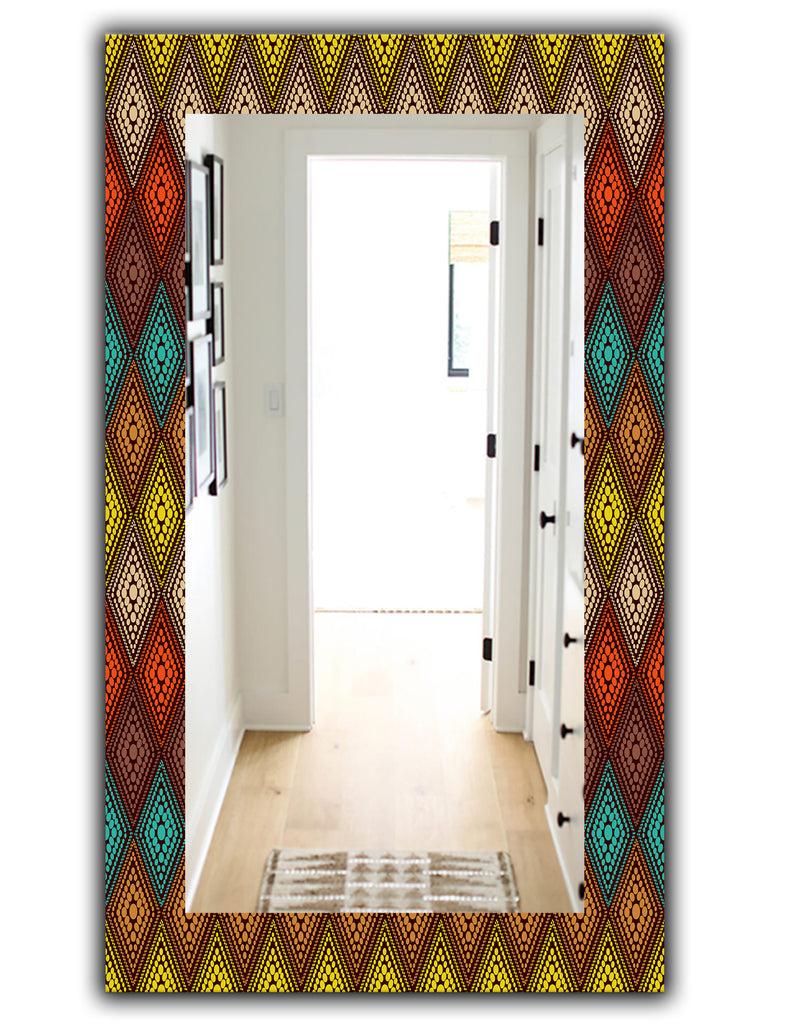 DesignQ Triangular Colourfields 14 - Modern Mirror - Wall Mirror