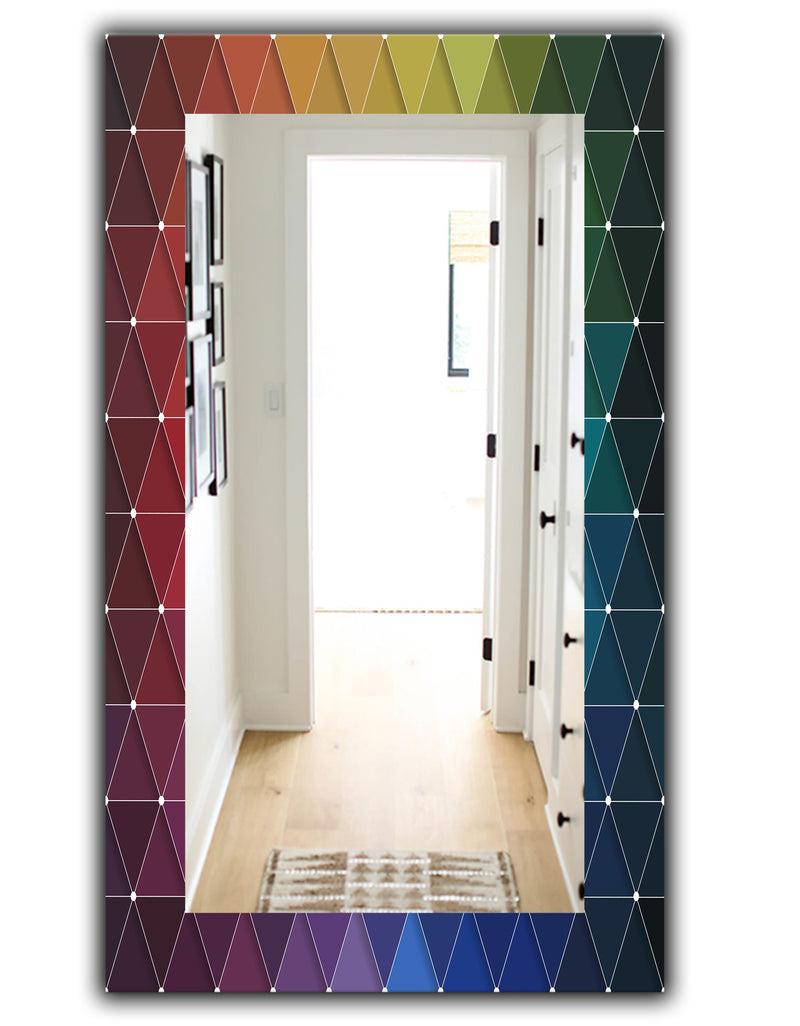 DesignQ Triangular Colourfields 16 - Modern Mirror - Vanity Mirror