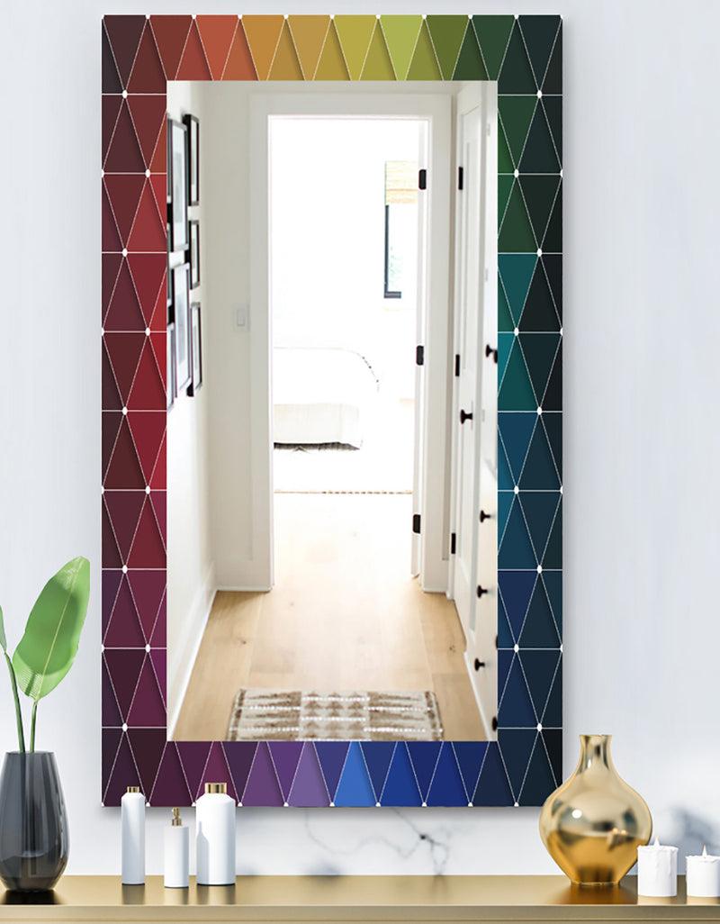 DesignQ Triangular Colourfields 16 - Modern Mirror - Vanity Mirror