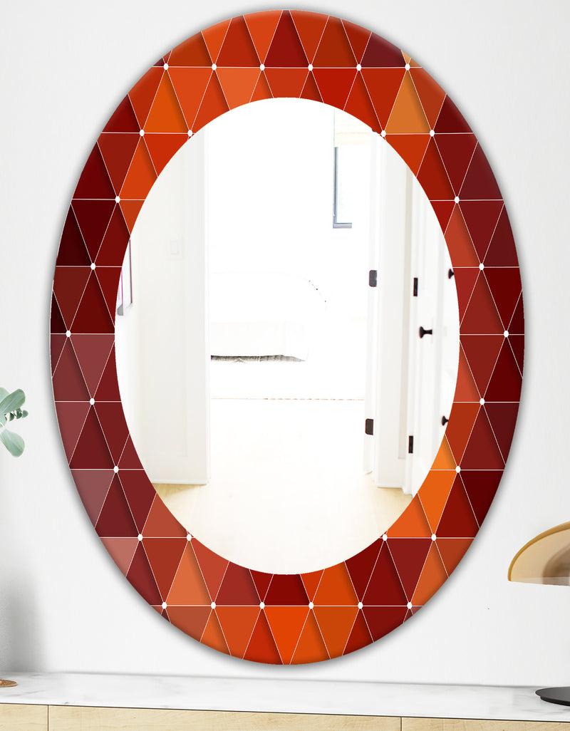 DesignQ Triangular Colourfields 17 - Modern Mirror - Oval Or Round Wall Mirror