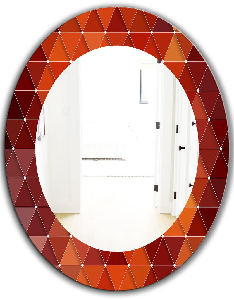 DesignQ Triangular Colourfields 17 - Modern Mirror - Oval Or Round Wall Mirror