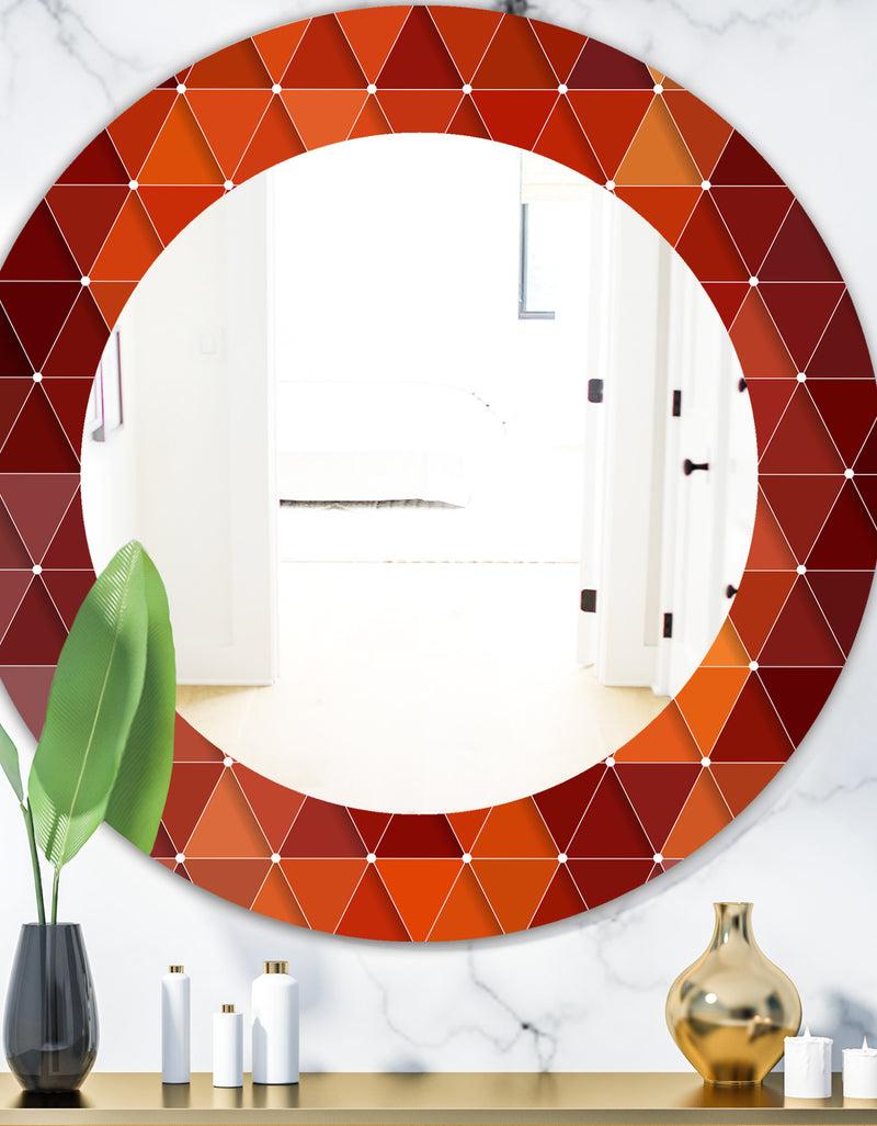 DesignQ Triangular Colourfields 17 - Modern Mirror - Oval or Round Wall Mirror