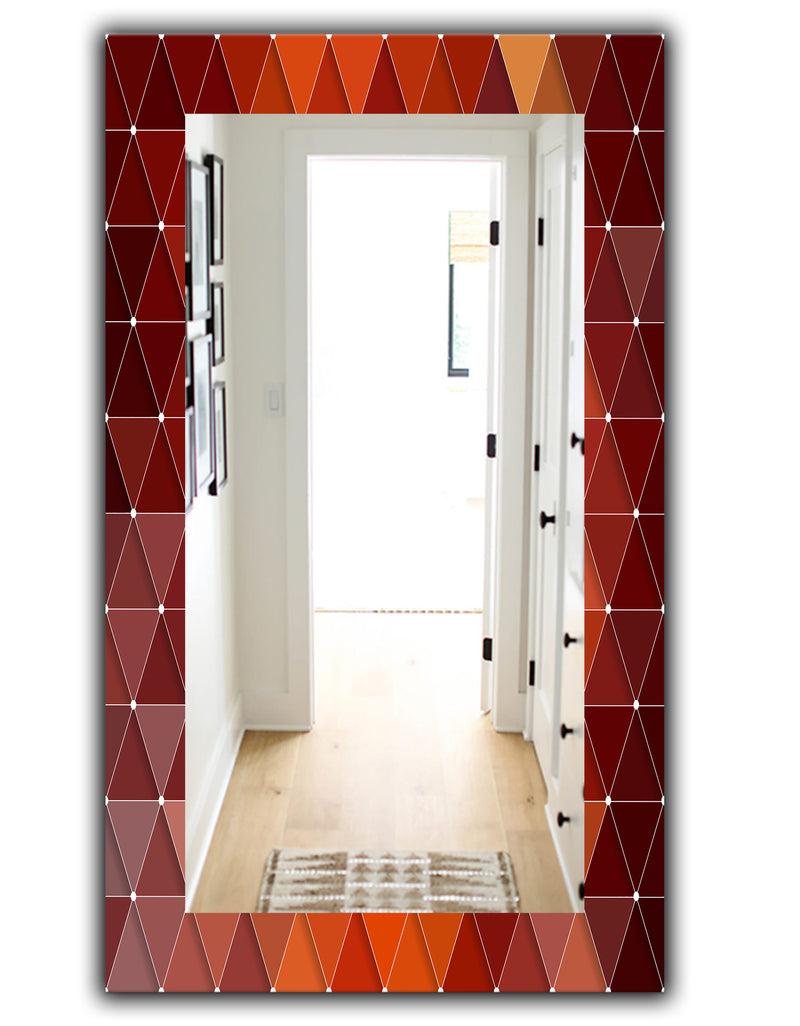 DesignQ Triangular Colourfields 17 - Modern Mirror - Wall Mirror