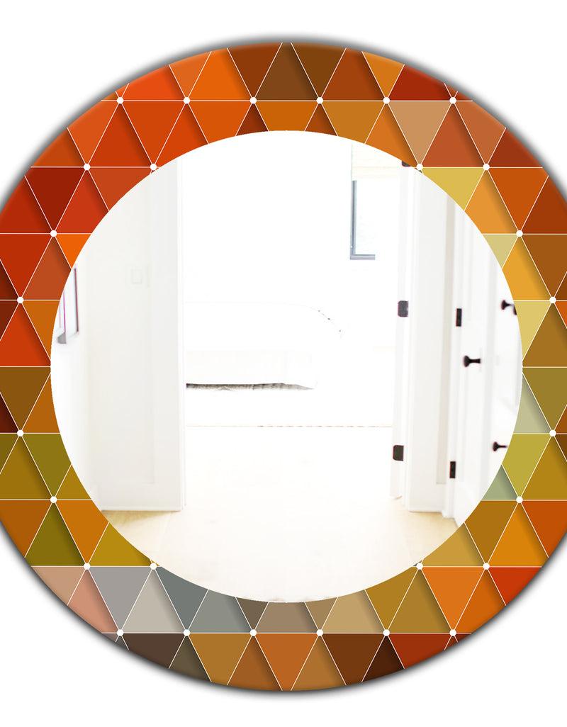 DesignQ Triangular Colourfields 18 - Modern Mirror - Oval Or Round Wall Mirror