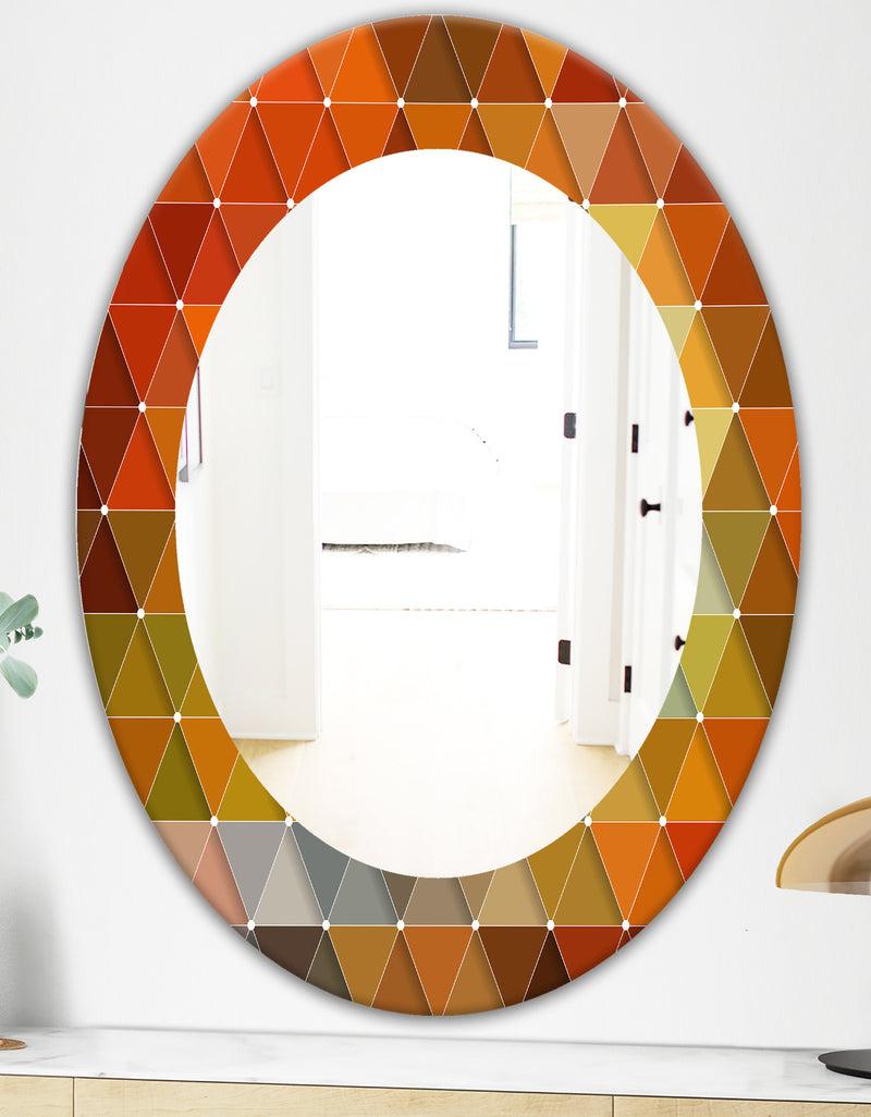 DesignQ Triangular Colourfields 18 - Modern Mirror - Oval Or Round Wall Mirror