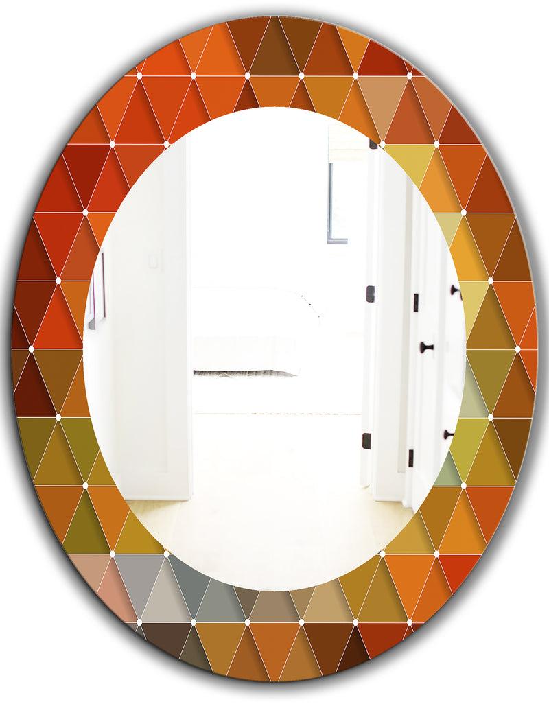 DesignQ Triangular Colourfields 18 - Modern Mirror - Oval Or Round Wall Mirror