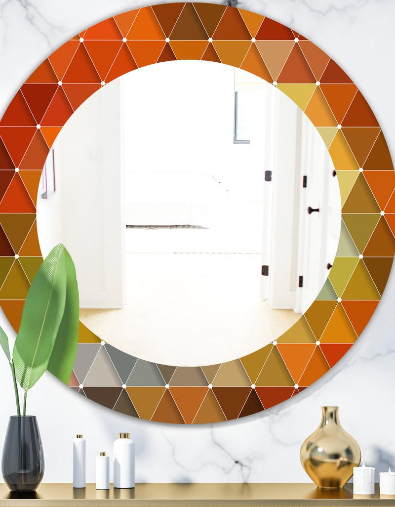 DesignQ Triangular Colourfields 18 - Modern Mirror - Oval or Round Wall Mirror