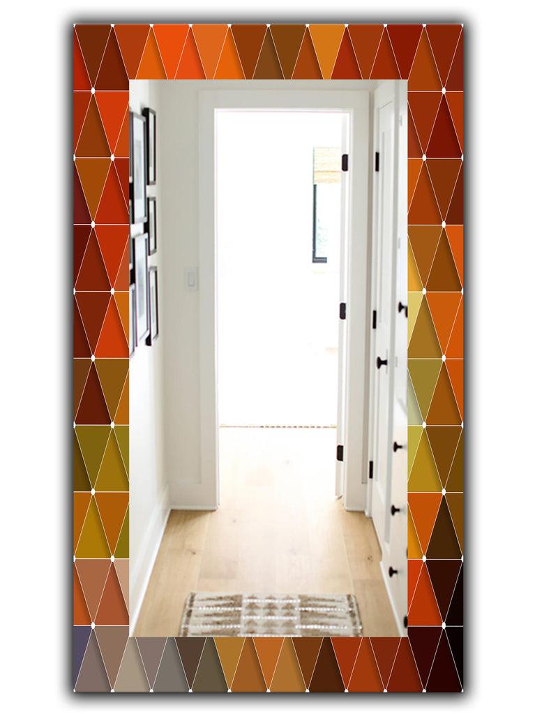 DesignQ Triangular Colourfields 18 - Modern Mirror - Wall Mirror