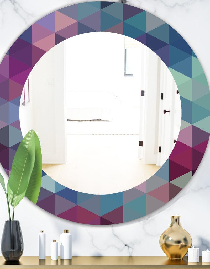 DesignQ Triangular Colourfields 19 - Modern Mirror - Oval or Round Wall Mirror