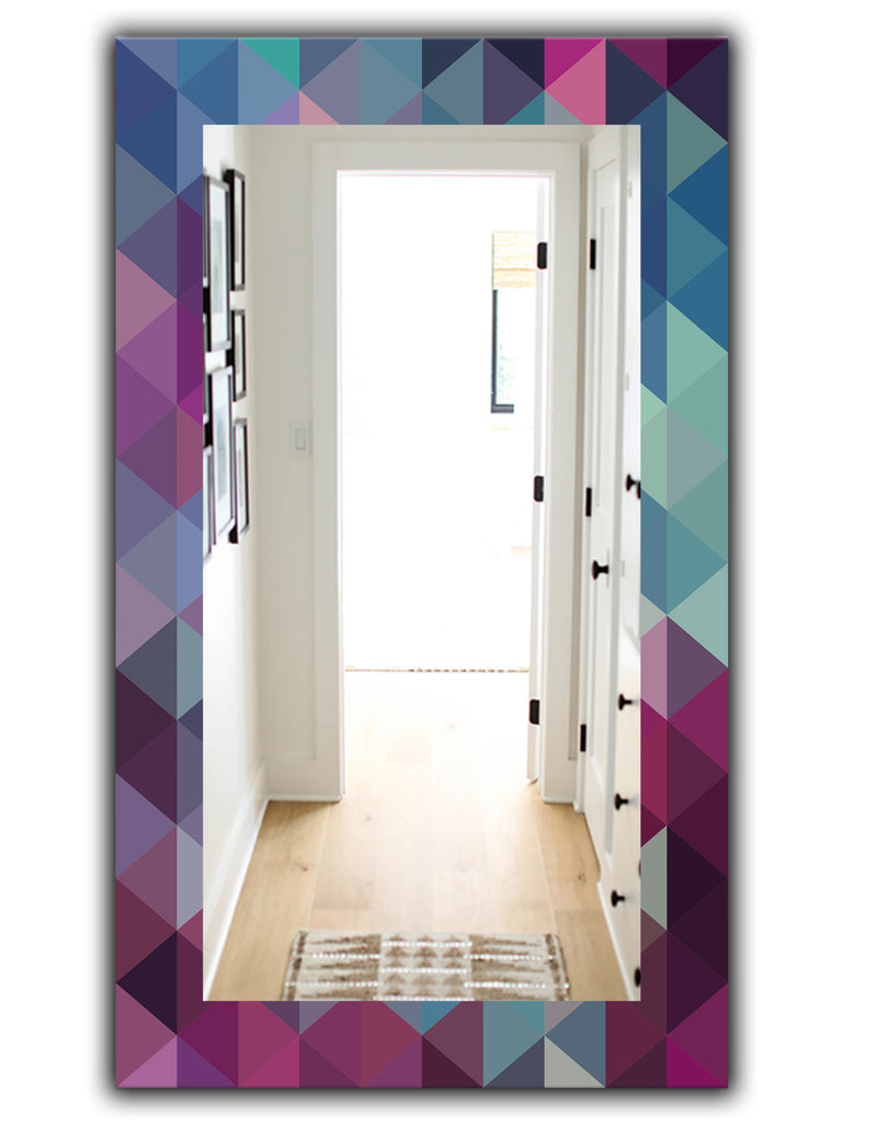 DesignQ Triangular Colourfields 19 - Modern Mirror - Wall Mirror