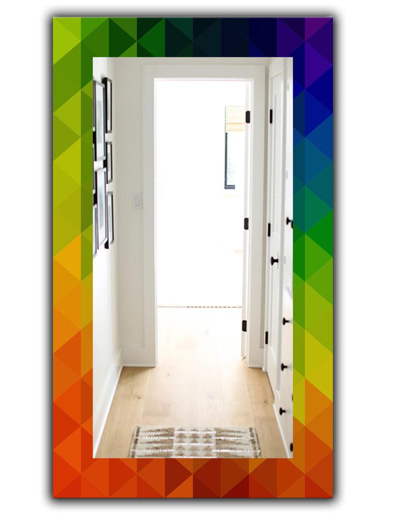 DesignQ Triangular Colourfields 20 - Modern Mirror - Wall Mirror