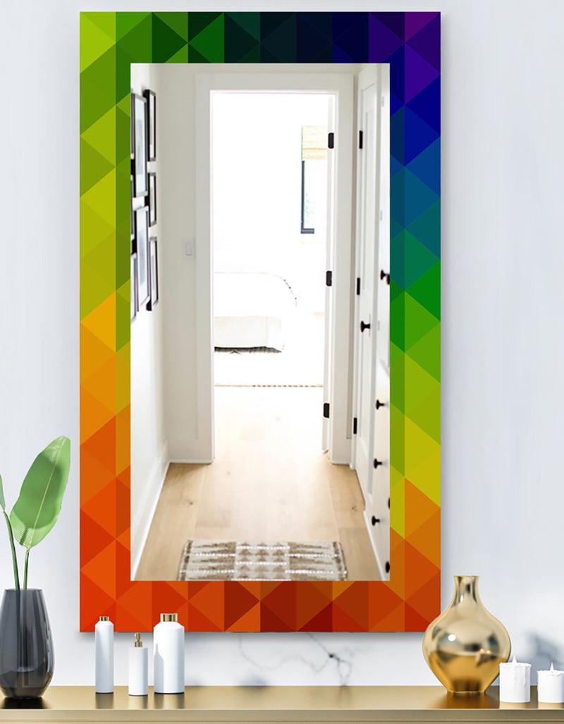 DesignQ Triangular Colourfields 20 - Modern Mirror - Wall Mirror