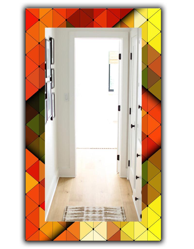 DesignQ Triangular Colourfields 21 - Modern Mirror - Wall Mirror