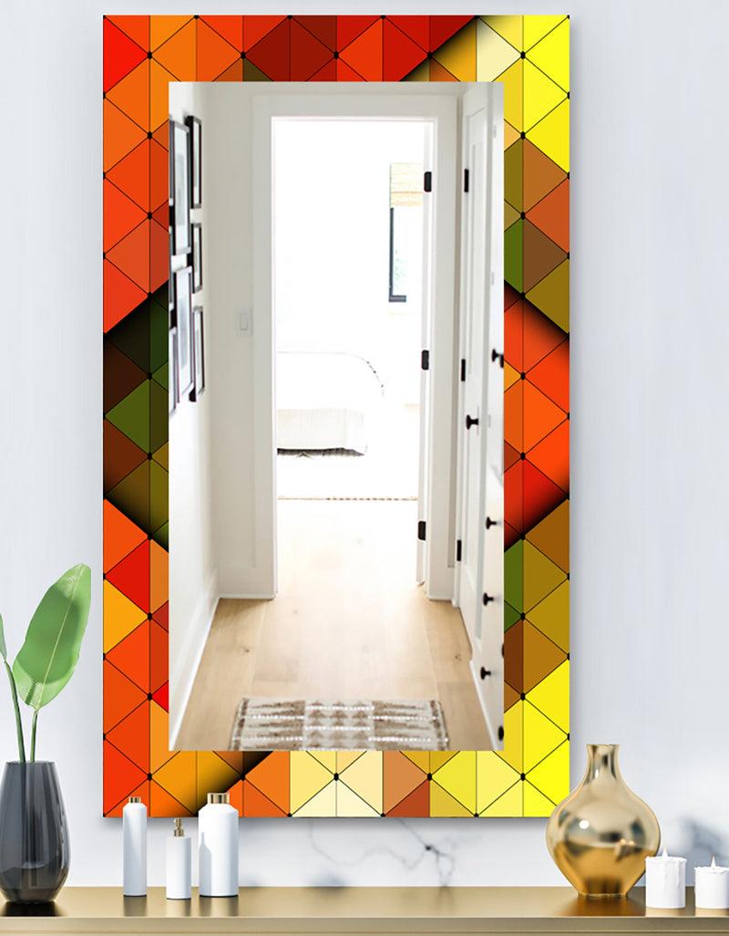 DesignQ Triangular Colourfields 21 - Modern Mirror - Wall Mirror